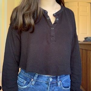 Black urban outfitters cropped long sleeve